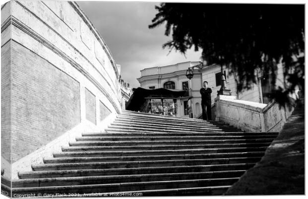 Spanish Steps in Rome with a lone shopkeeper Canvas Print by That Foto