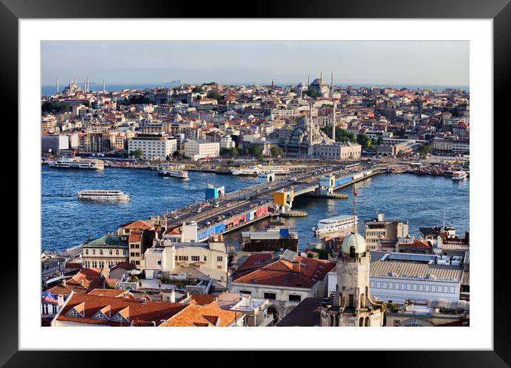 Istanbul Cityscape in Turkey Framed Mounted Print by Artur Bogacki