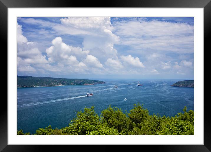 Bosphorus Strait Enters Black Sea Framed Mounted Print by Artur Bogacki