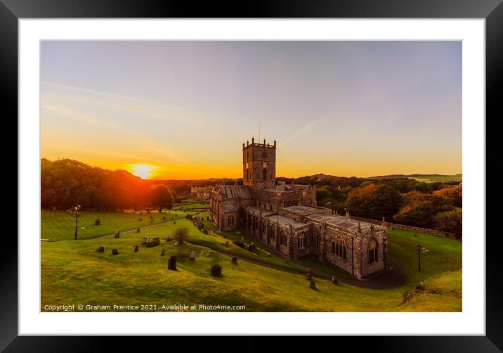 St David's Cathedral at Sunset Framed Mounted Print by Graham Prentice