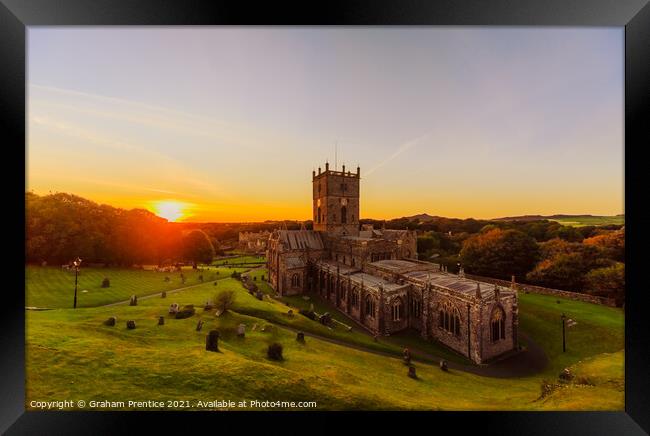 St David's Cathedral at Sunset Framed Print by Graham Prentice