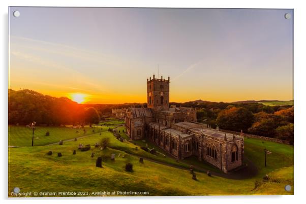 St David's Cathedral at Sunset Acrylic by Graham Prentice