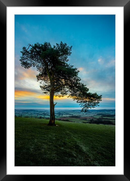 Raddon Hill Sunrise Framed Mounted Print by Images of Devon
