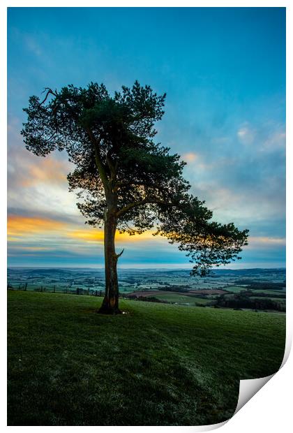 Raddon Hill Sunrise Print by Images of Devon
