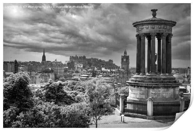 Storm Over Edinburgh Castle Print by K7 Photography