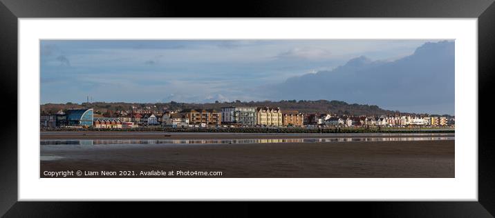 West Kirby Panorama Framed Mounted Print by Liam Neon