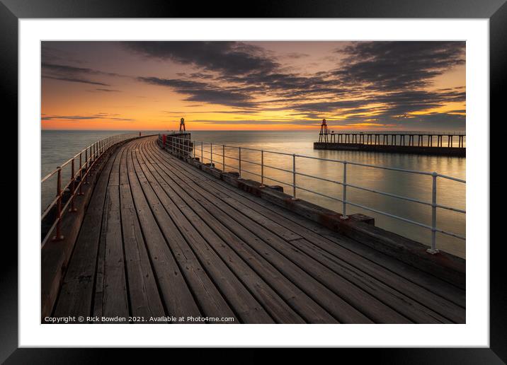 Whitby Pier North Yorkshire Framed Mounted Print by Rick Bowden