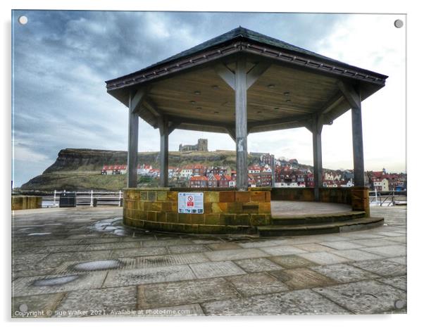 Whitby bandstand Acrylic by Sue Walker