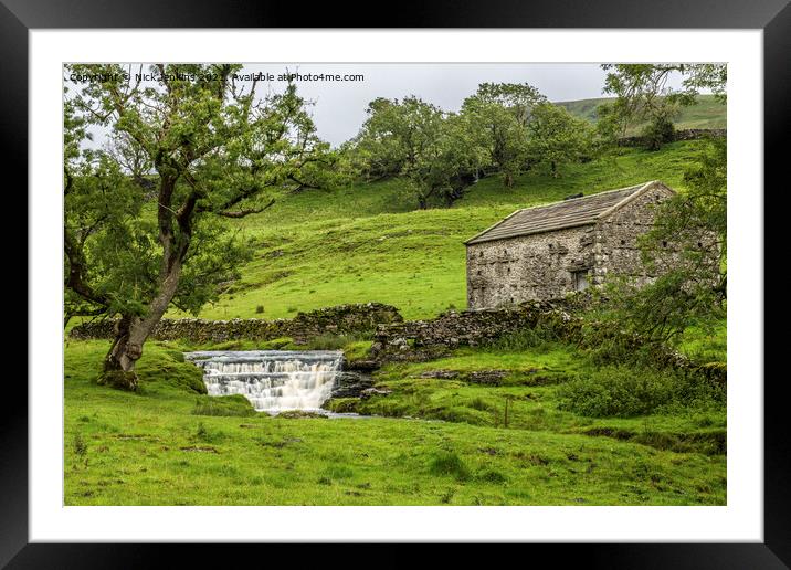 A Dales landscape at Cray in the Yorkshire Dales  Framed Mounted Print by Nick Jenkins