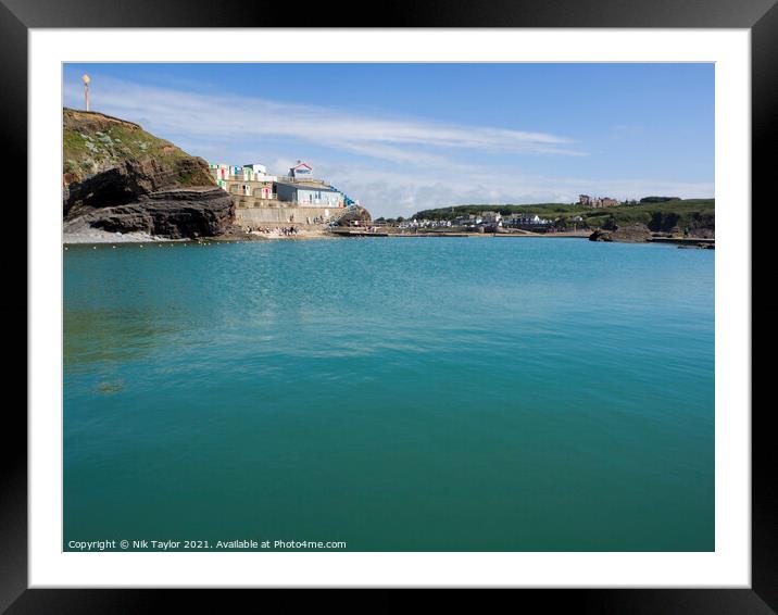 Bude sea pool Framed Mounted Print by Nik Taylor
