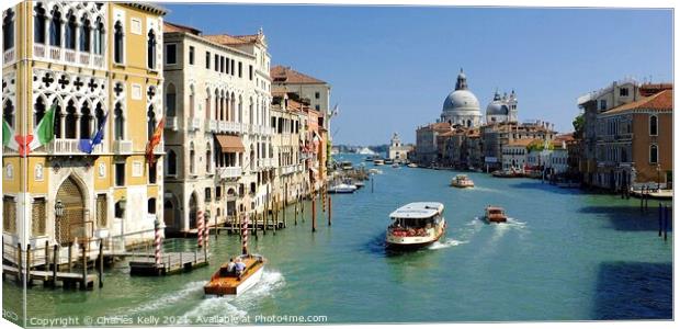 A view of the Grand Canal in Venice Canvas Print by Charles Kelly