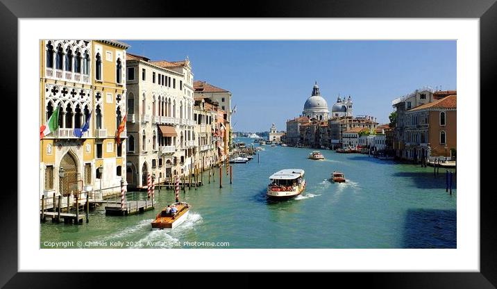 A view of the Grand Canal in Venice Framed Mounted Print by Charles Kelly
