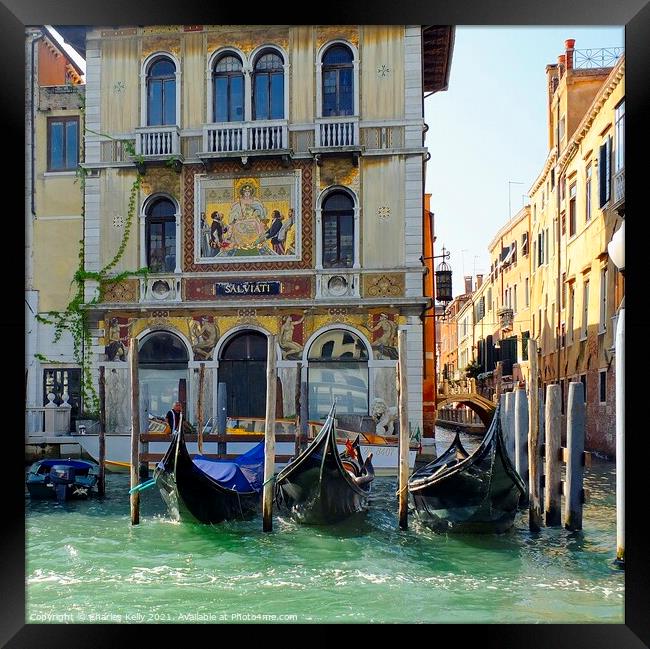 Palazzo Salviati on the Grand Canal, Venice Framed Print by Charles Kelly