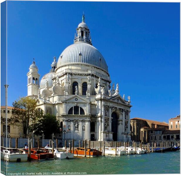 Santa Maria della Salute on the Grand Canal, Venice Canvas Print by Charles Kelly