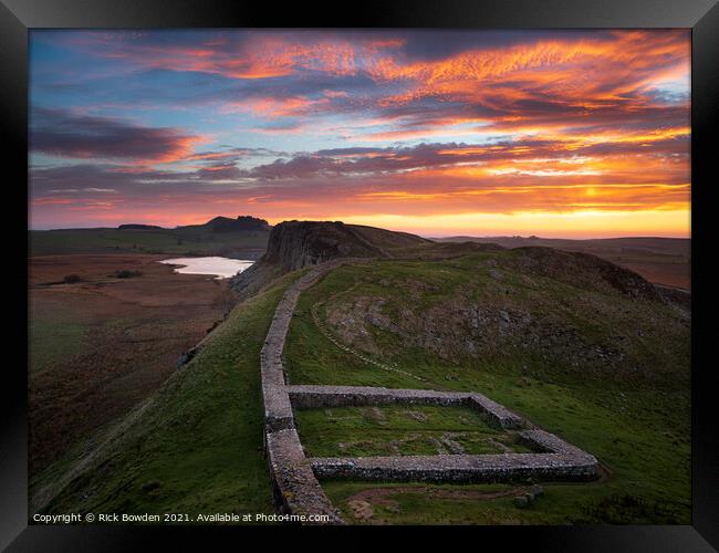 Hadrian's Wall Northumberland Framed Print by Rick Bowden