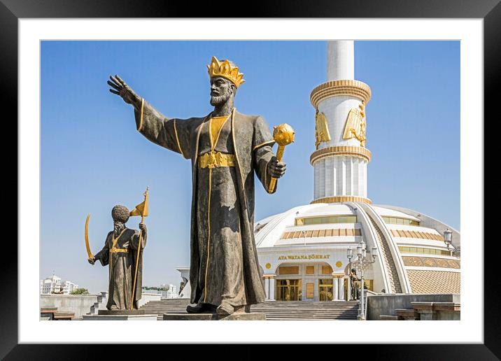 Independence Monument, Ashgabat, Turkmenistan Framed Mounted Print by Arterra 