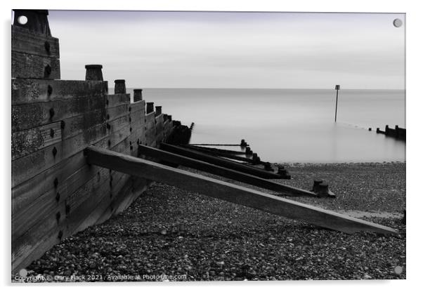 Tankerton Beach breakers in Black and White Acrylic by That Foto