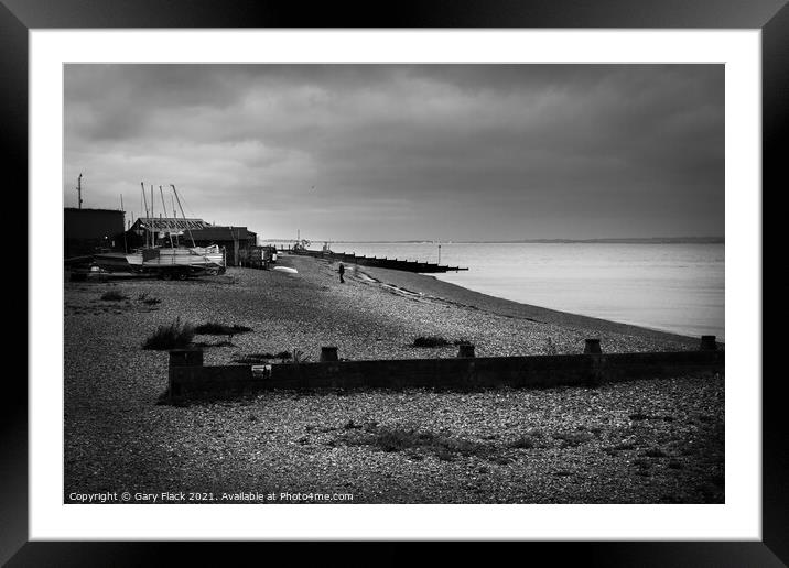 Tankerton Beach Early morning in black and white Framed Mounted Print by That Foto