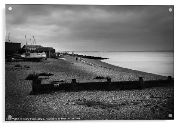 Tankerton Beach Early morning in black and white Acrylic by That Foto
