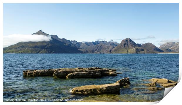 Elgol and the Cullin mountains Print by jim Hamilton