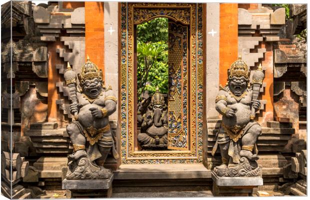  Demon Statues, Ubud, Bali Canvas Print by peter schickert