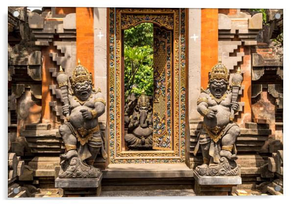  Demon Statues, Ubud, Bali Acrylic by peter schickert