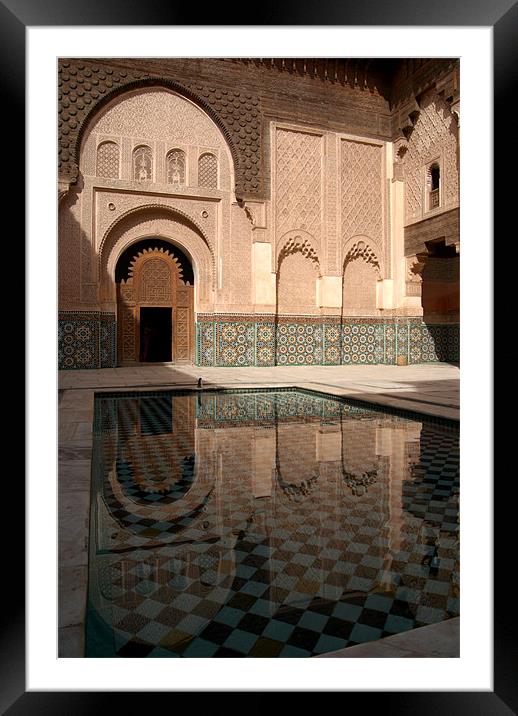 Reflections of Beauty, Ben Youssef Medersa, Marrak Framed Mounted Print by Serena Bowles