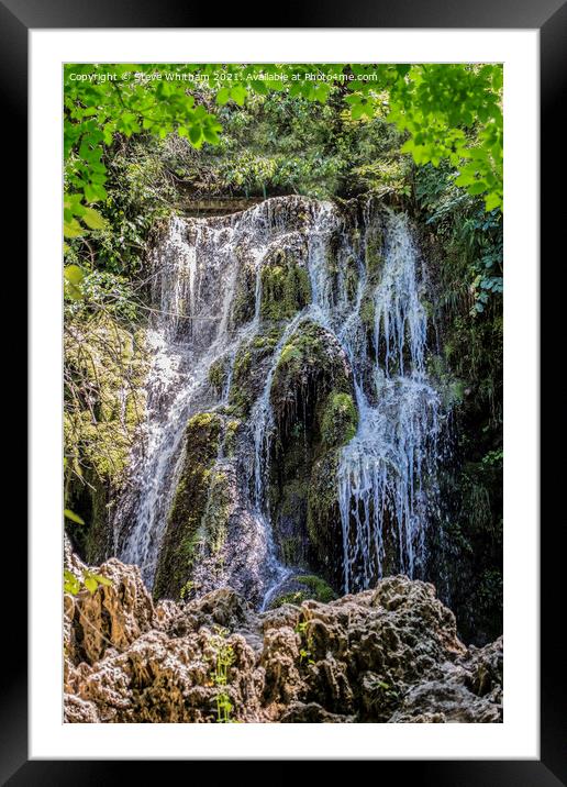 The First Cascade of Krushuna Falls. Framed Mounted Print by Steve Whitham