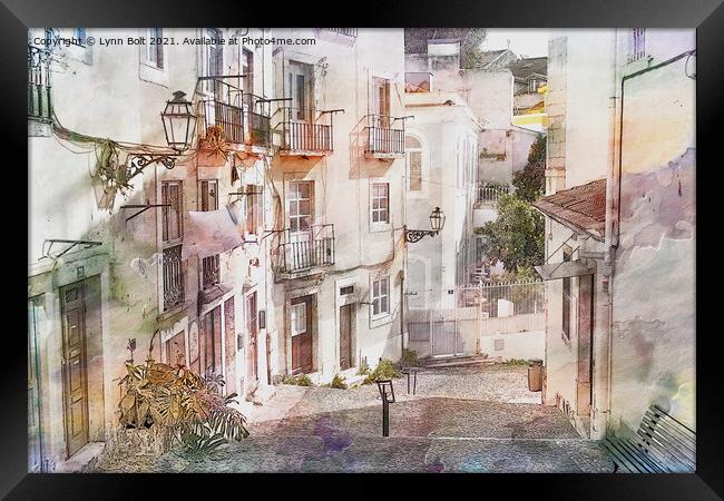 Back Street of Lisbon Framed Print by Lynn Bolt