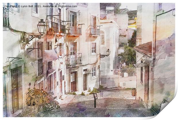 Back Street of Lisbon Print by Lynn Bolt