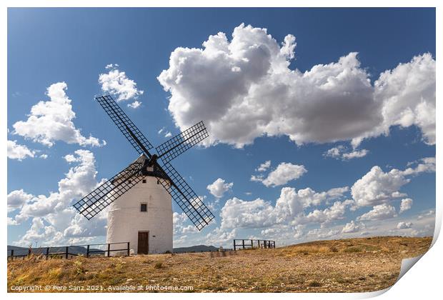 Tradicional Windmill in Ojos Negros, Teruel, Spain Print by Pere Sanz