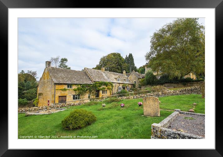 Snowshill village cottages Framed Mounted Print by Allan Bell