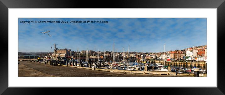 Scarborough Harbour Panorama. Framed Mounted Print by Steve Whitham