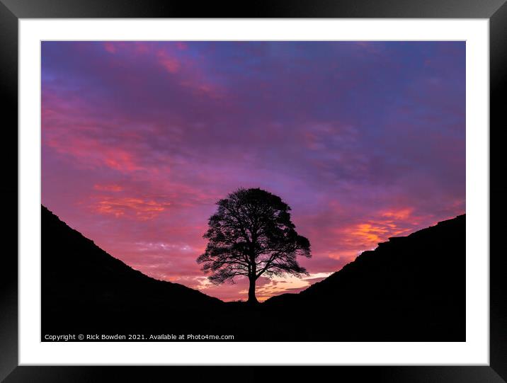 Majestic Sunrise at Sycamore Gap Framed Mounted Print by Rick Bowden