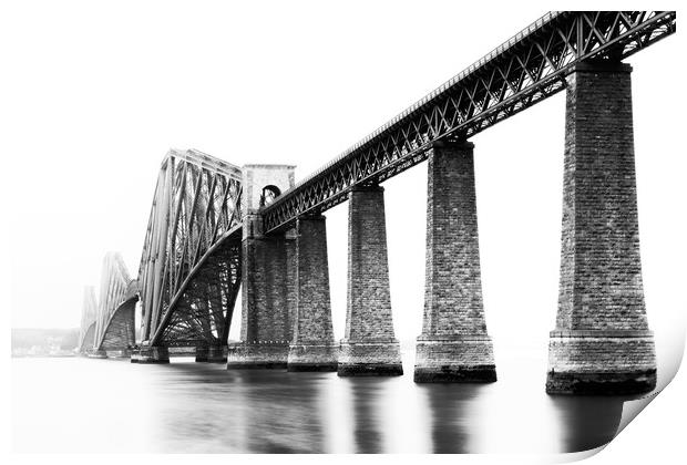 Forth Rail Bridge in South Queensferry, Edinburgh Print by Andrea Obzerova