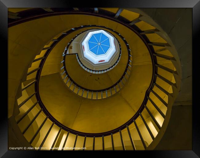 Circular Stairway and Octagonal Roof light Framed Print by Allan Bell