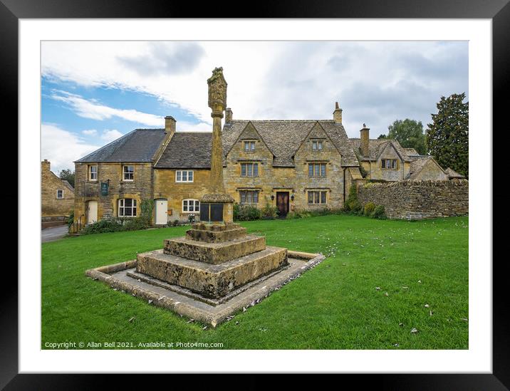 War memorial Guiting Power English country village Framed Mounted Print by Allan Bell