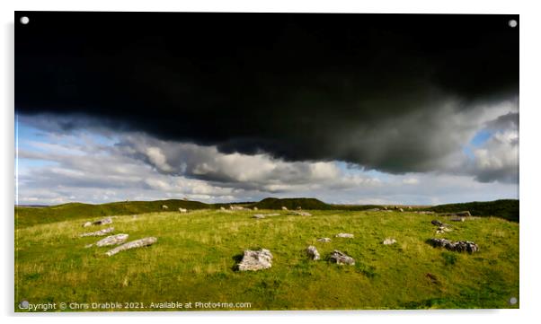 Arbor Low under heavy clouds Acrylic by Chris Drabble