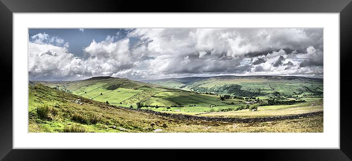 Arkengarthdale, North Yorkshire ~ Panorama Framed Mounted Print by Sandi-Cockayne ADPS