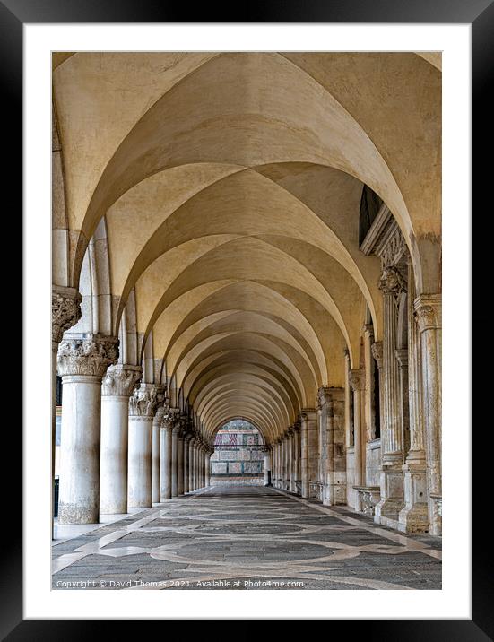Majestic Arches of Doges Palace in Venice Framed Mounted Print by David Thomas