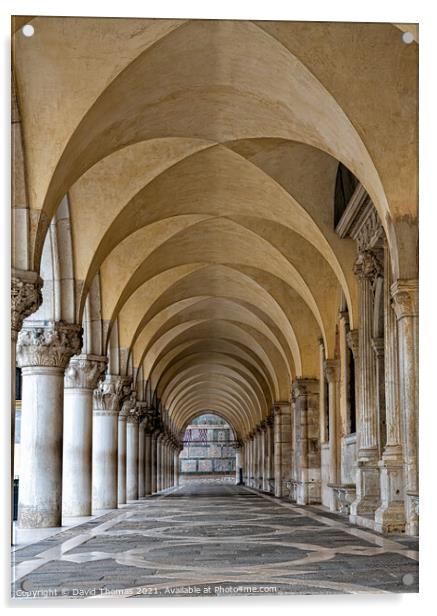 Majestic Arches of Doges Palace in Venice Acrylic by David Thomas