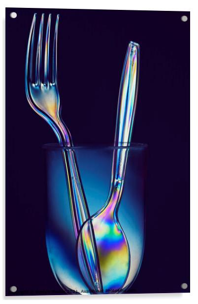 Blue Background Light Refraction Acrylic by Reidy's Photos