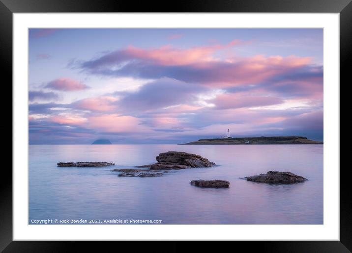 Pladda Across The Water Framed Mounted Print by Rick Bowden