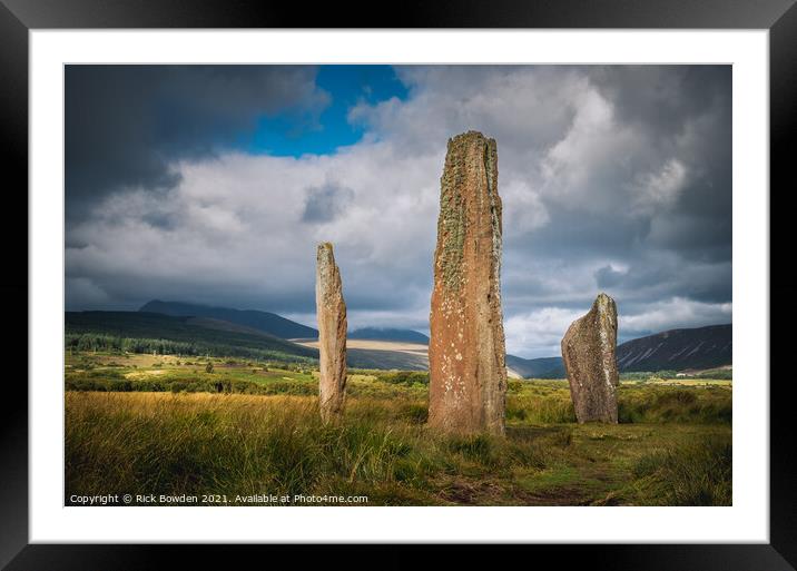 Machrie Moor Standing Stones Framed Mounted Print by Rick Bowden