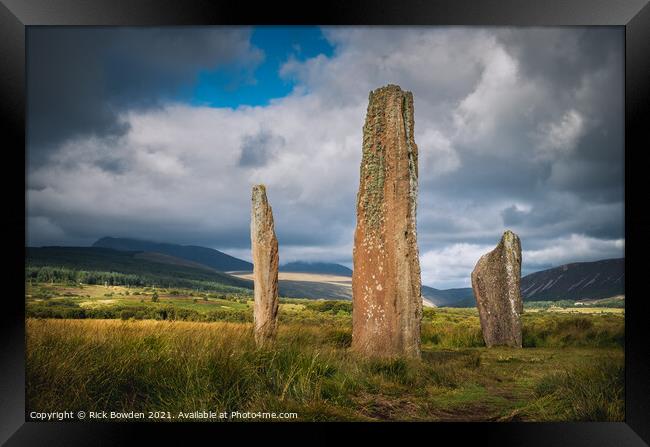 Machrie Moor Standing Stones Framed Print by Rick Bowden