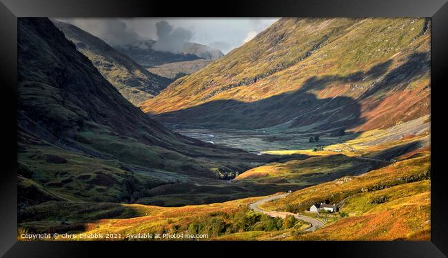 Glen Coe in Autumn, Scotland Framed Print by Chris Drabble