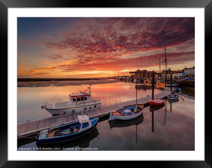 Sunrise over Wells next the Sea Harbour Framed Mounted Print by Rick Bowden