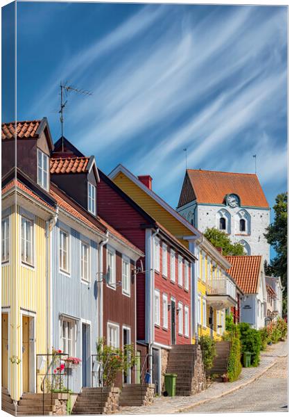 Ronneby Church Street View Canvas Print by Antony McAulay