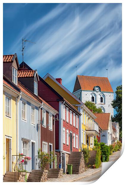 Ronneby Church Street View Print by Antony McAulay