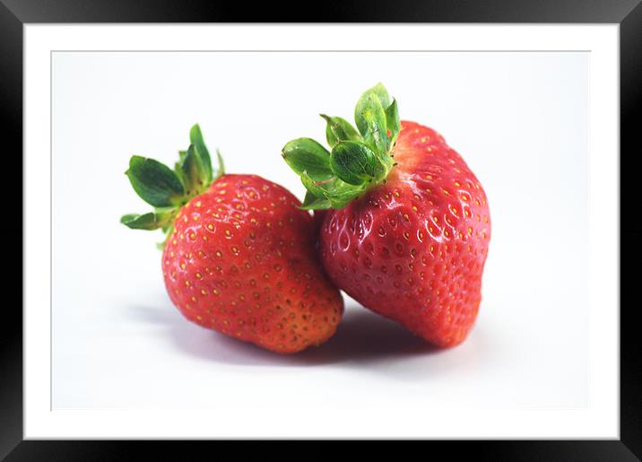 Two Strawberries Framed Mounted Print by Chris Day
